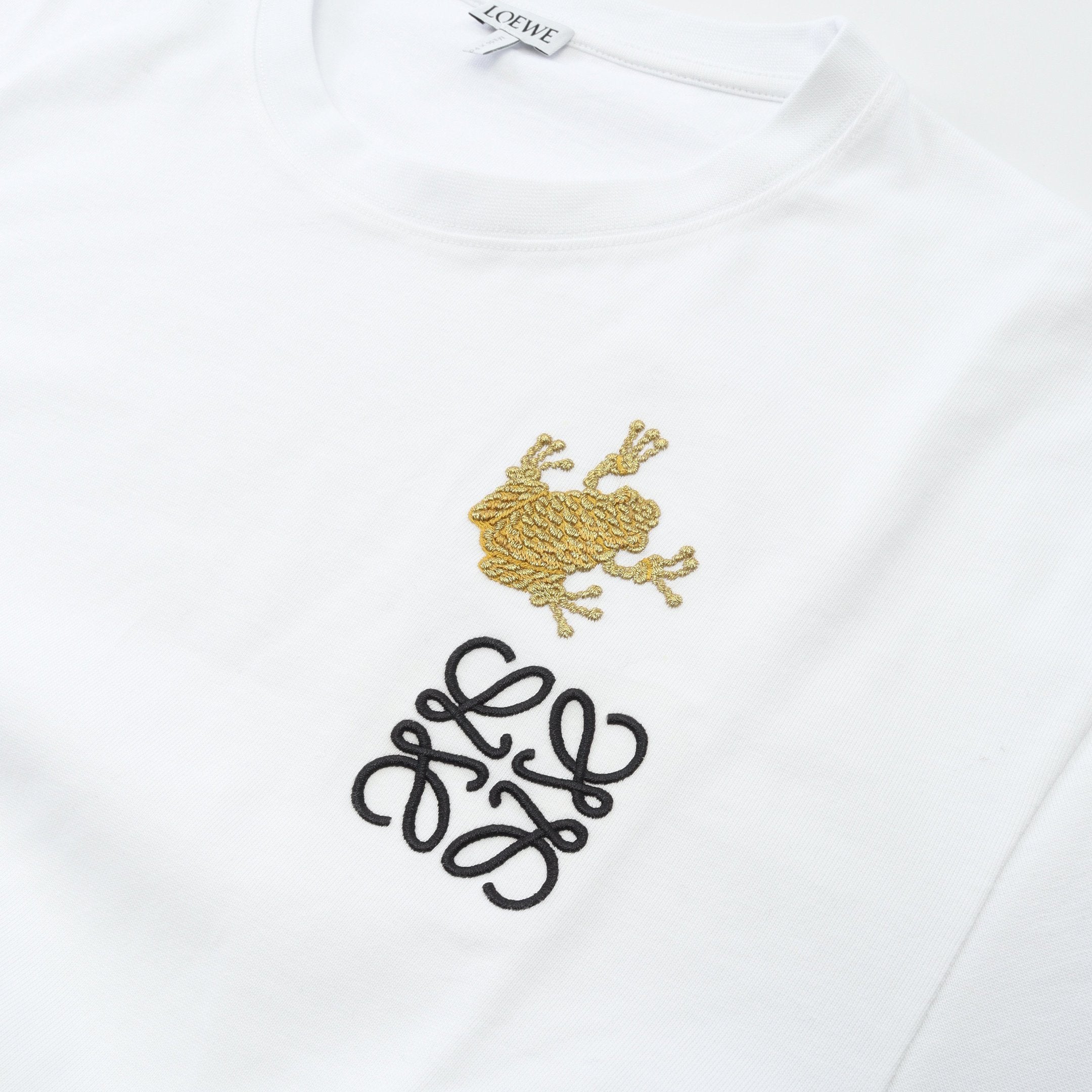 ☆開店セール☆ 使用数日 美品 ロエベ エンブロイダリー アナグラム シャツ アナグラムエンブロイダリー Tシャツ クルーネック 半袖 コットン