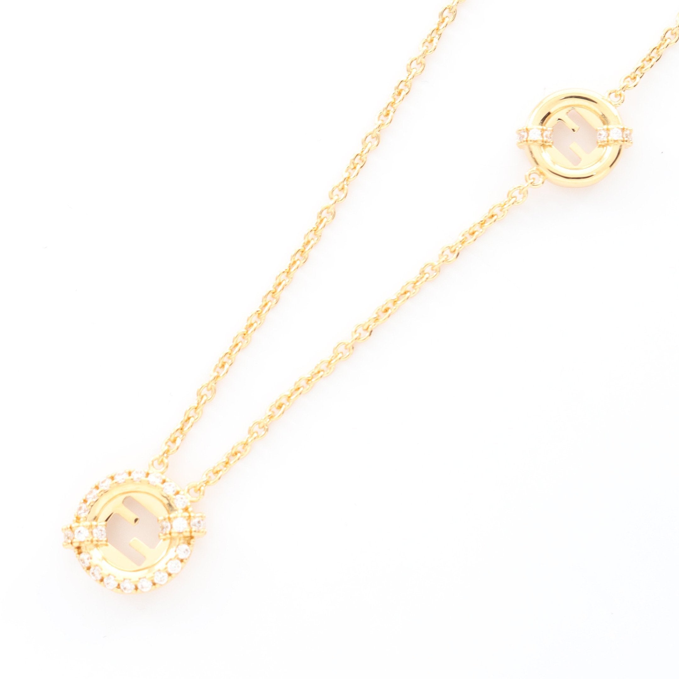 エバーラウンド フェンディ ネックレス GP ラインストーン ゴールド