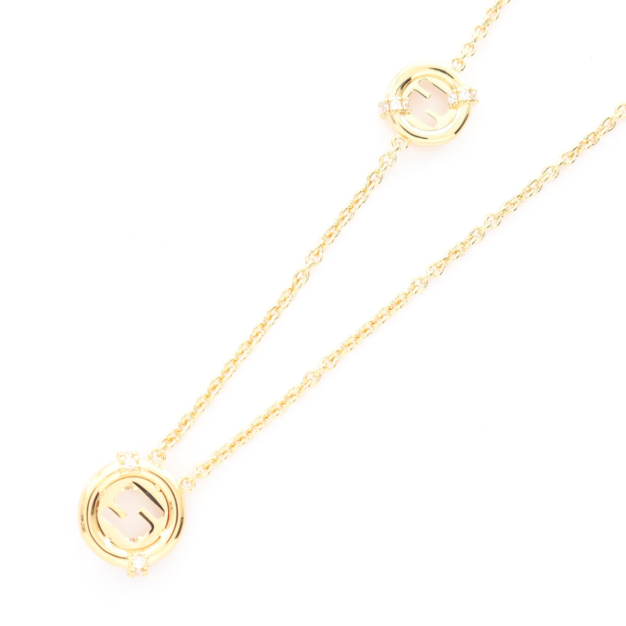 エバーラウンド フェンディ ネックレス GP ラインストーン ゴールド