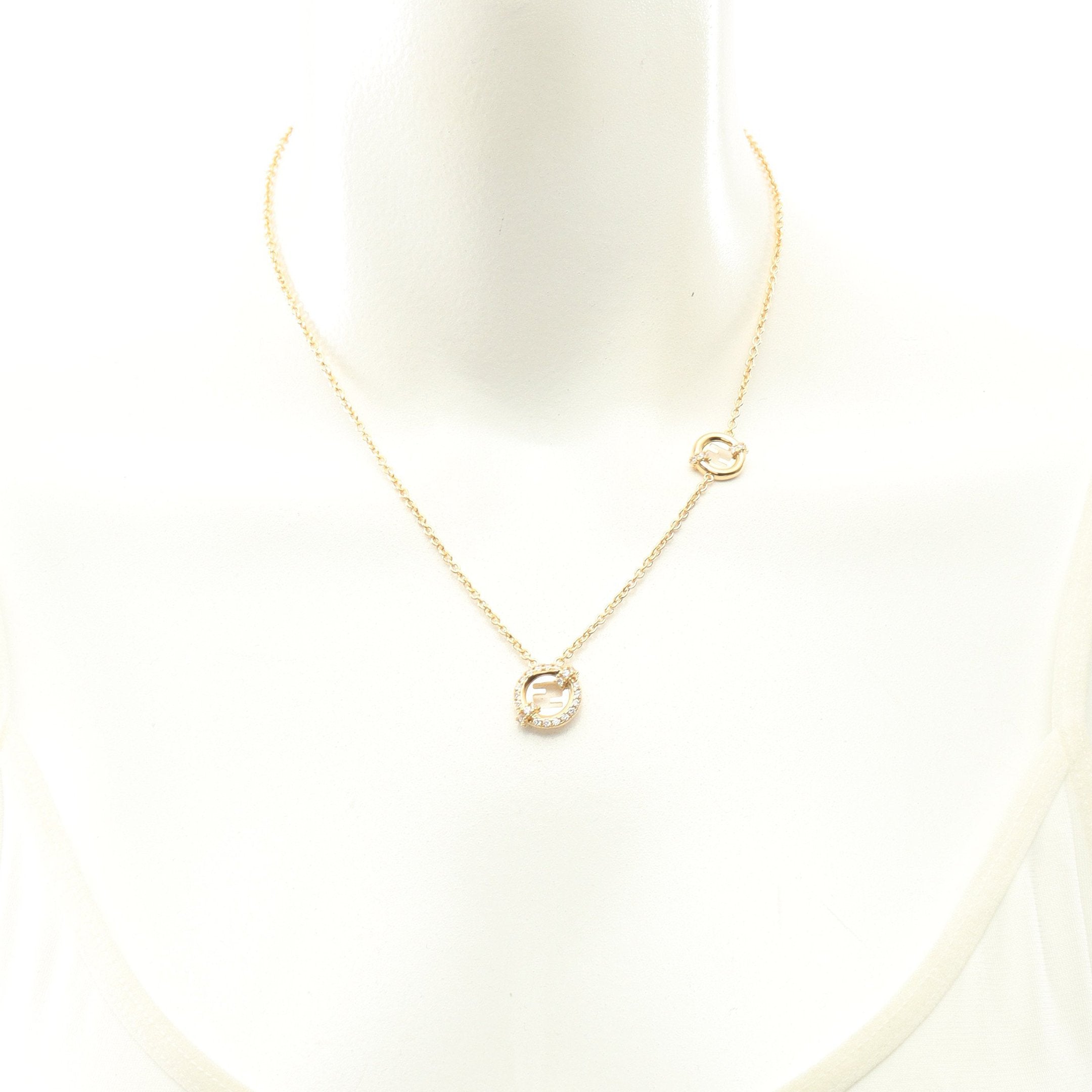 エバーラウンド フェンディ ネックレス GP ラインストーン ゴールド