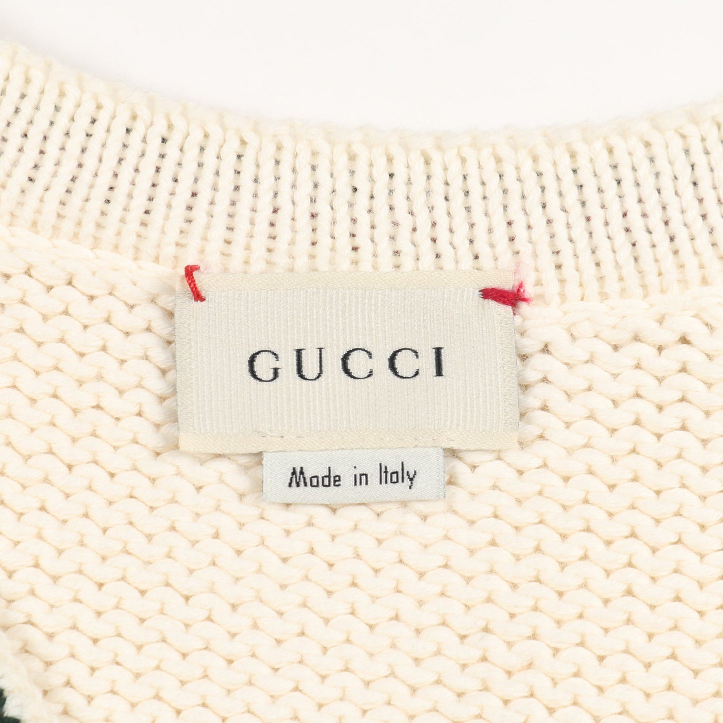 カーディガン Vネック コットン ホワイト レッド グリーン キッズ グッチ トップス GUCCI