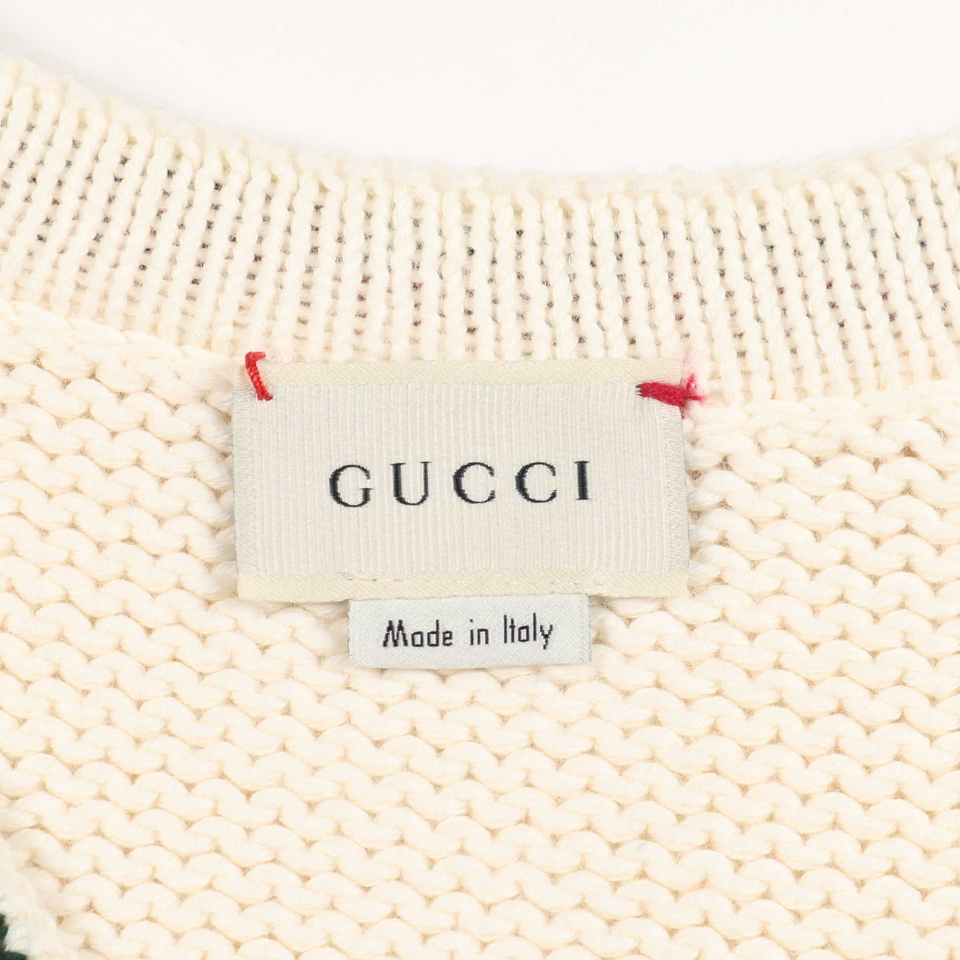カーディガン Vネック コットン ホワイト レッド グリーン キッズ グッチ トップス GUCCI