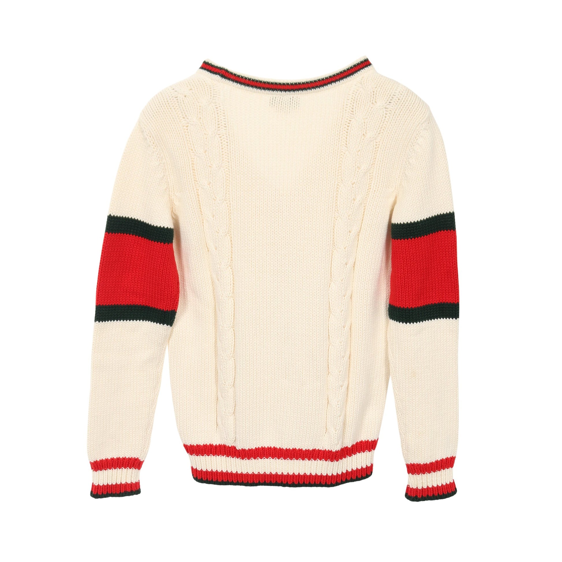 カーディガン Vネック コットン ホワイト レッド グリーン キッズ グッチ トップス GUCCI