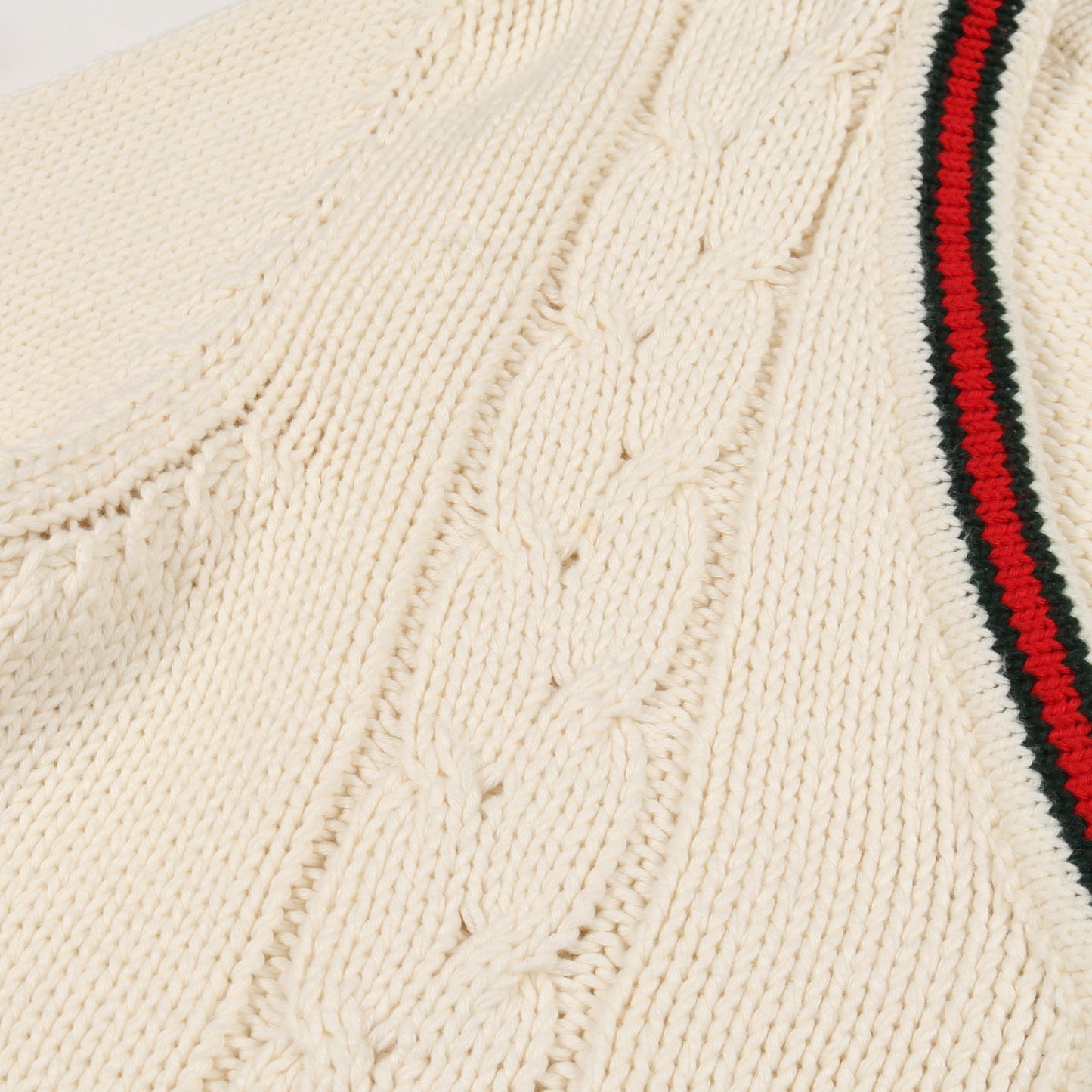 カーディガン Vネック コットン ホワイト レッド グリーン キッズ グッチ トップス GUCCI