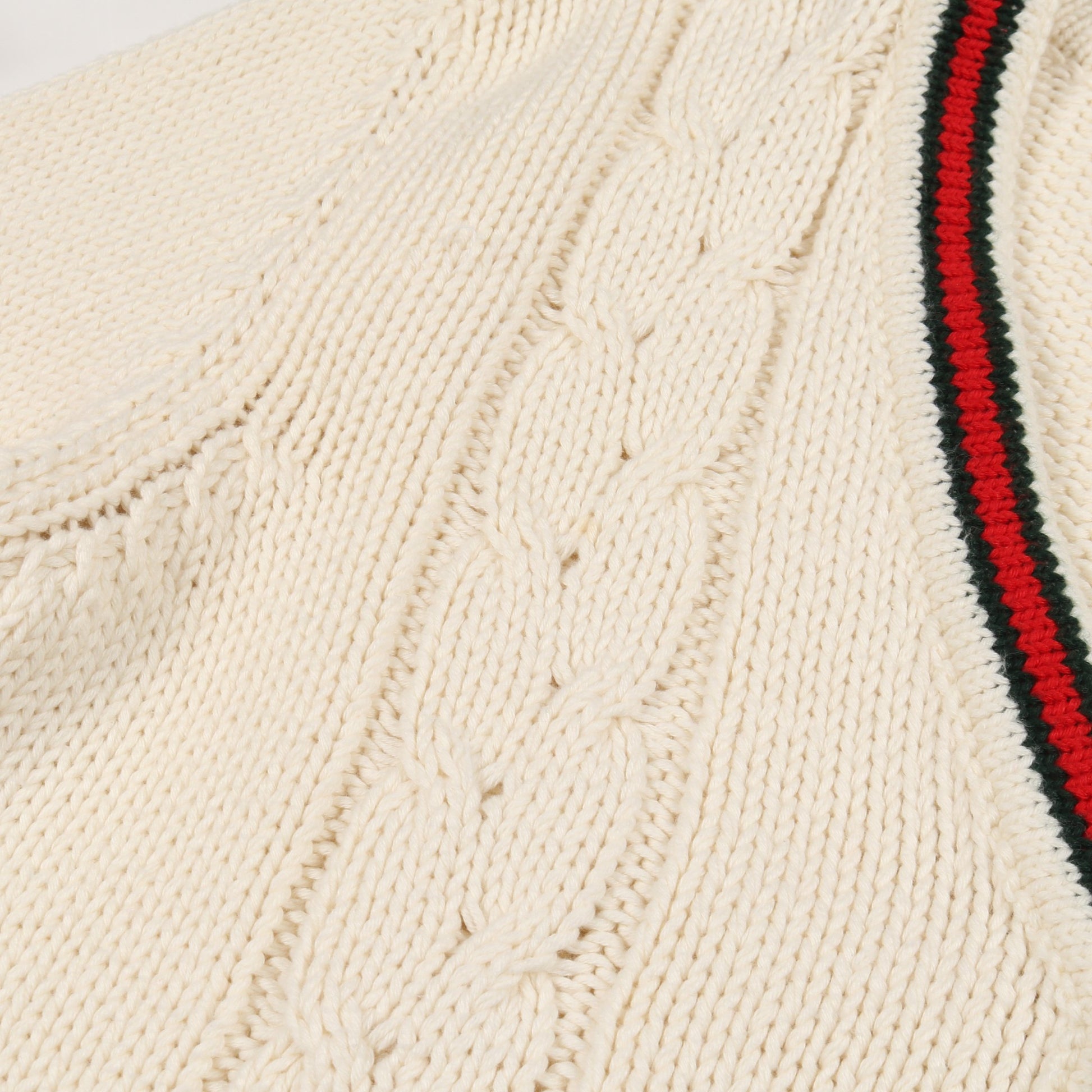 カーディガン Vネック コットン ホワイト レッド グリーン キッズ グッチ トップス GUCCI