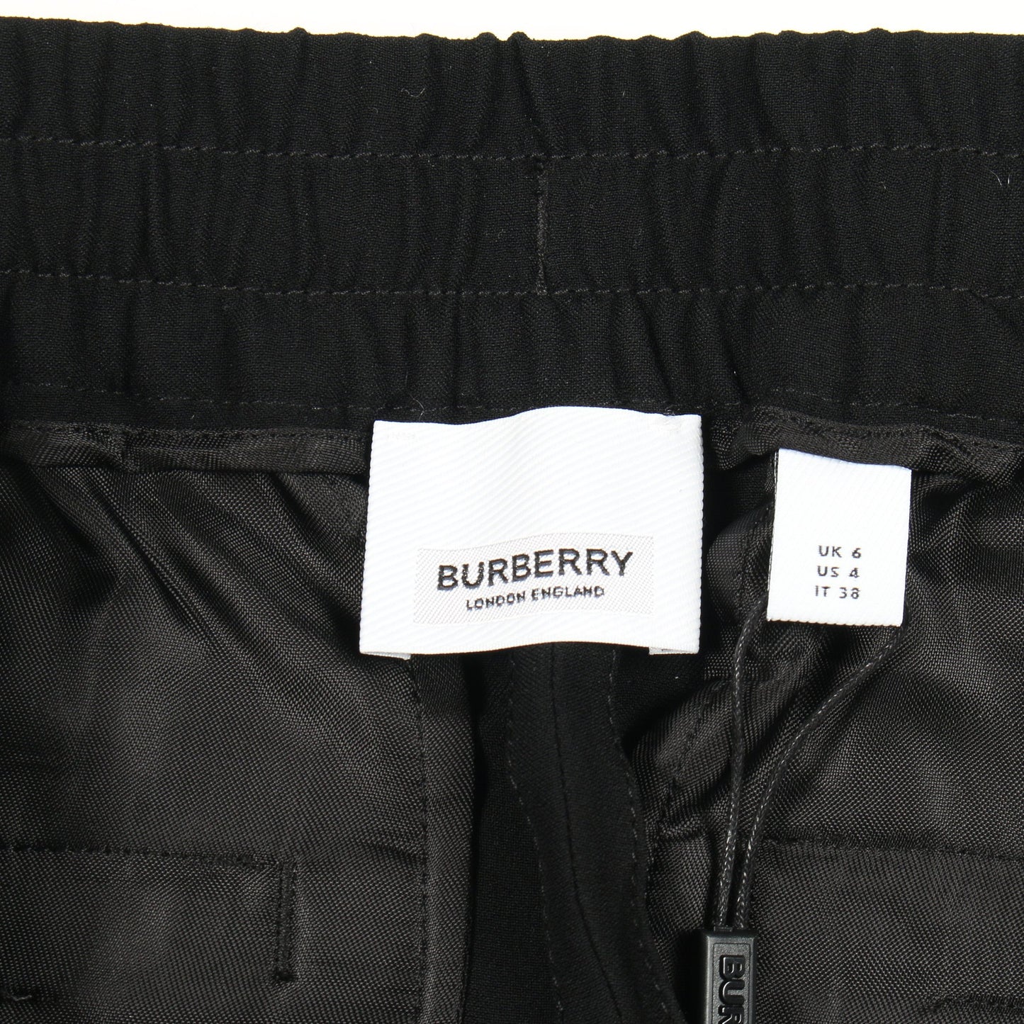 TBロゴ刺繍 ジョガーパンツ ビスコース ブラック バーバリー ボトムス BURBERRY
