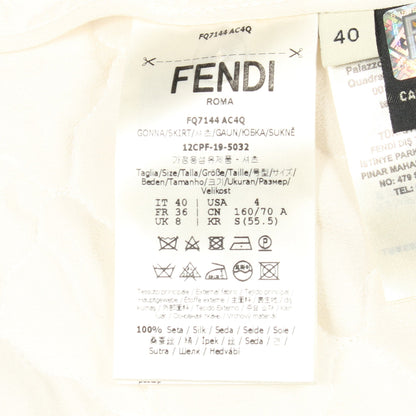 キルティング スカート シルク ホワイト フェンディ ボトムス FENDI