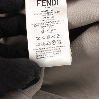 FFロゴ 刺繍 シャツ 長袖 ウール カーキグリーン フェンディ トップス FENDI