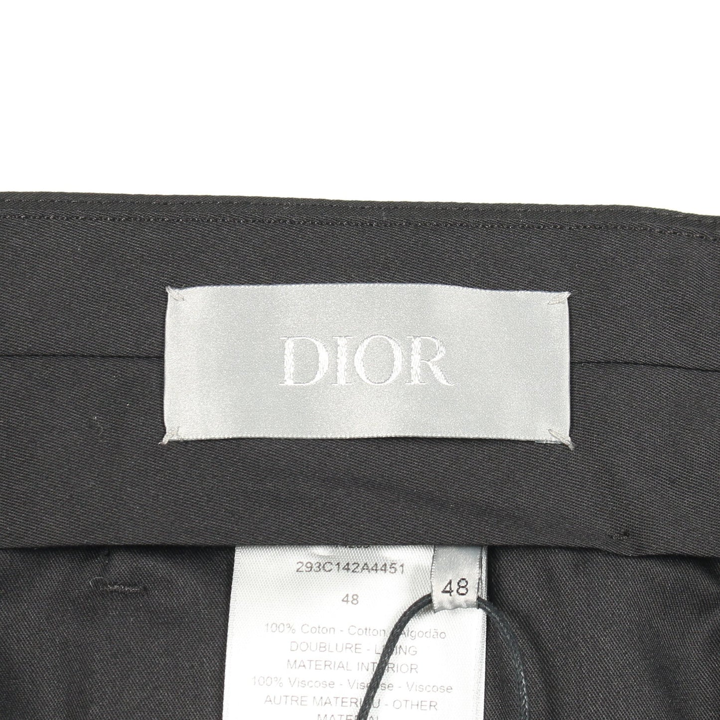 スラックス トラウザーズ 裾花柄 コットン ブラック ディオール ボトムス DIOR