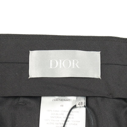 スラックス トラウザーズ 裾花柄 コットン ブラック ディオール ボトムス DIOR