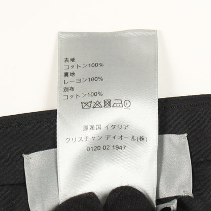スラックス トラウザーズ 裾花柄 コットン ブラック ディオール ボトムス DIOR