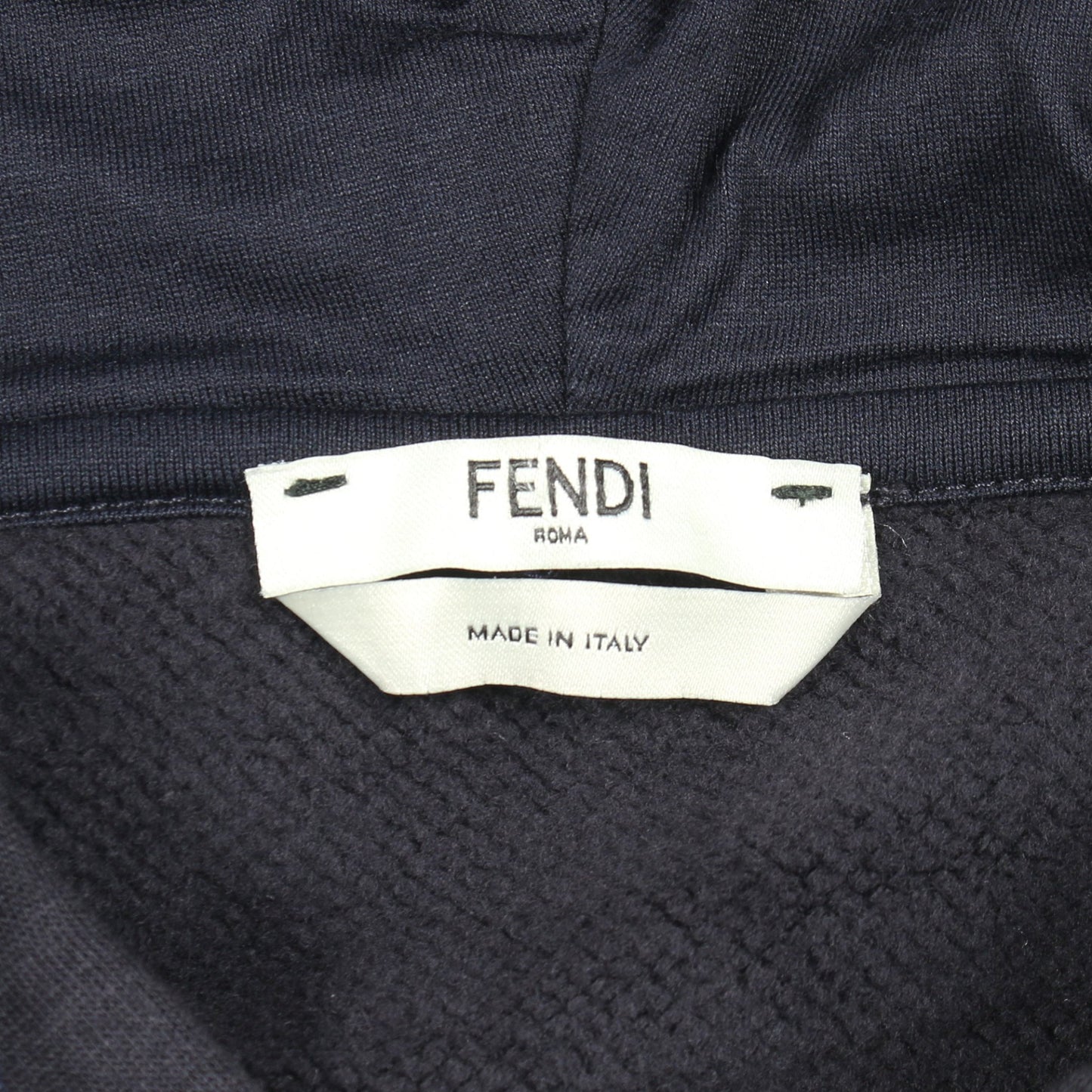 プルオーバーパーカー ヤシの木 刺繍 コットン ネイビー 裏起毛 フェンディ トップス FENDI