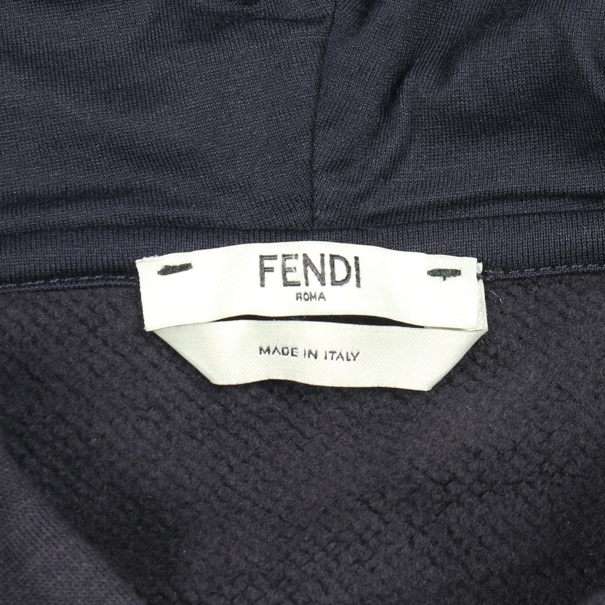 プルオーバーパーカー ヤシの木 刺繍 コットン ネイビー 裏起毛 フェンディ トップス FENDI