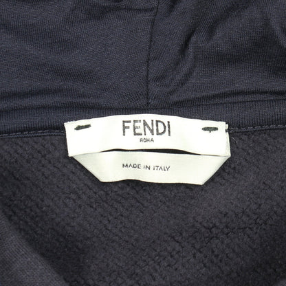 プルオーバーパーカー ヤシの木 刺繍 コットン ネイビー 裏起毛 フェンディ トップス FENDI