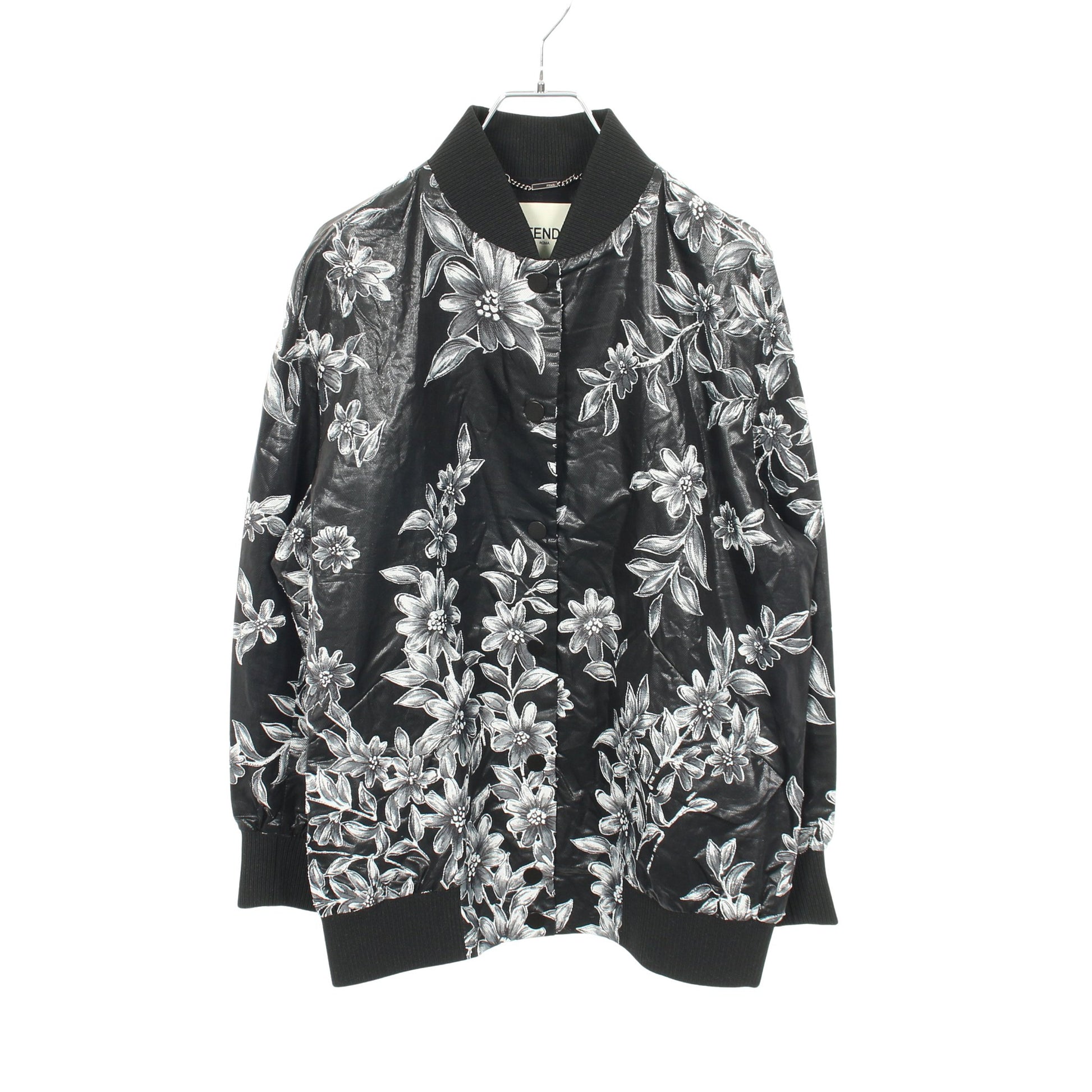 KASUAL JACKETS ブルゾン 花柄 レーヨン ブラック フェンディ アウター FENDI