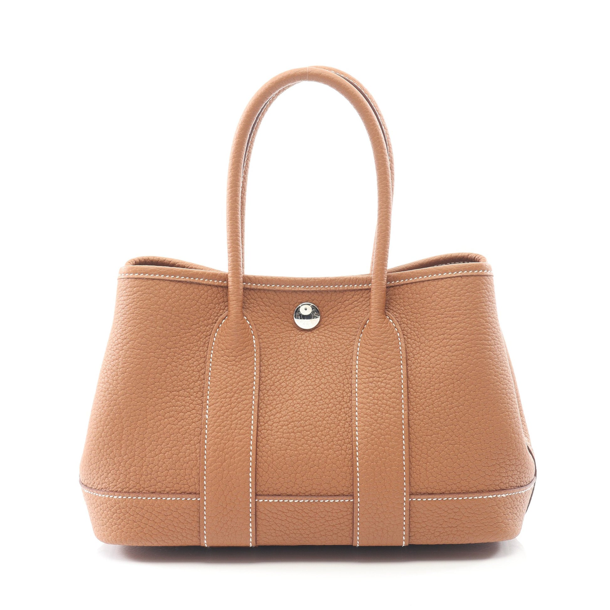 ネオガーデン23 ゴールド ハンドバッグ ネゴンダ ライトブラウン シルバー金具 W刻印 エルメス バッグ HERMES