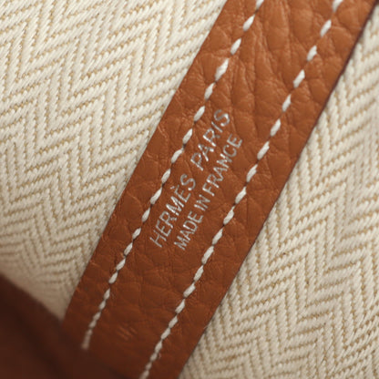 ネオガーデン23 ゴールド ハンドバッグ ネゴンダ ライトブラウン シルバー金具 W刻印 エルメス バッグ HERMES