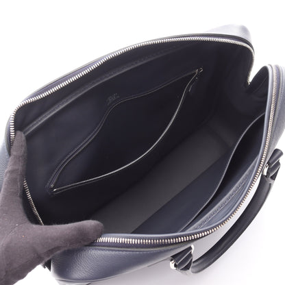 プリュム ストラップ ブルーニュイ ビジネスバッグ ブリーフケース エバーカラー ネイビー シルバー金具 W刻印 エルメス バッグ HERMES