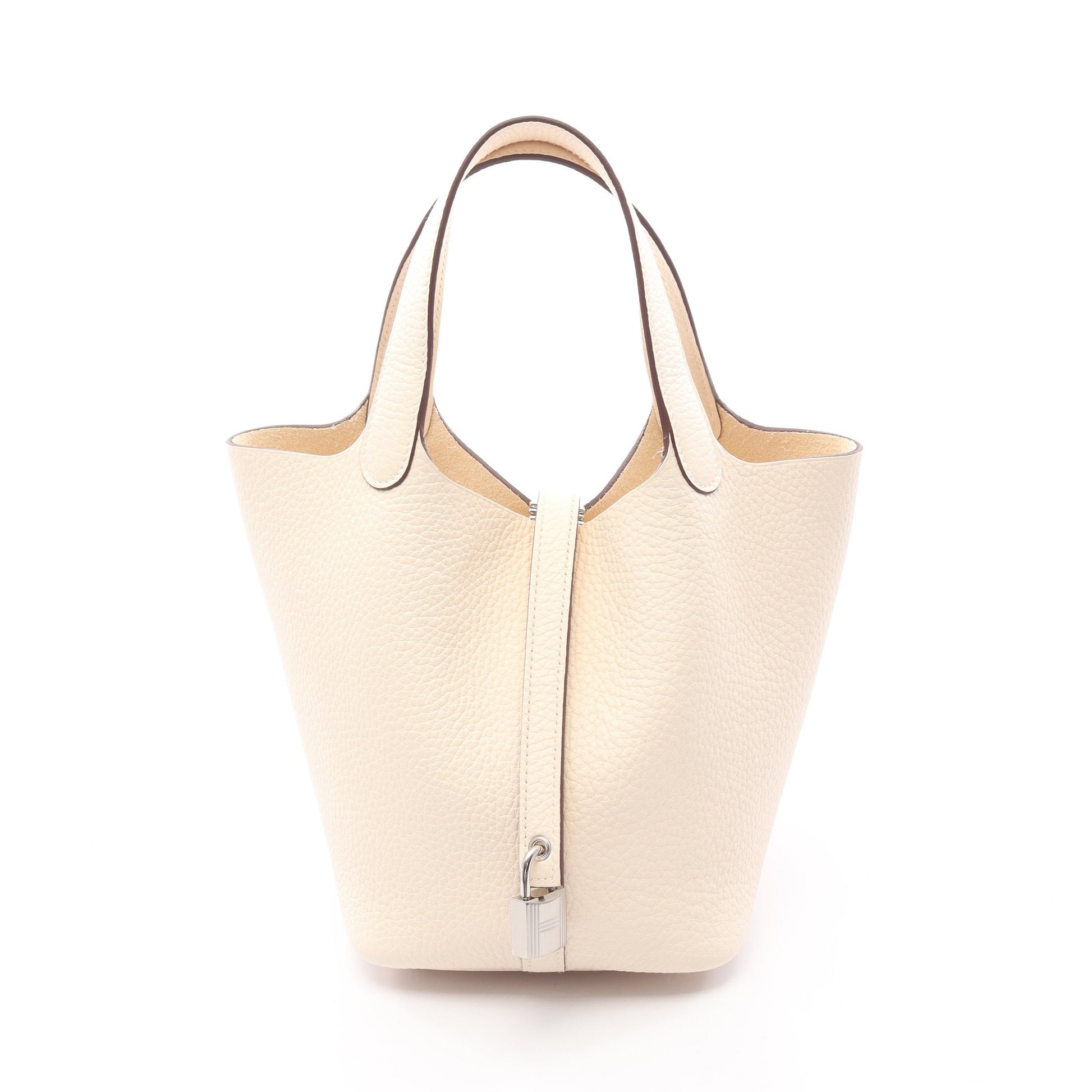 ピコタンロックPM ナタ ハンドバッグ トリヨンクレマンス アイボリー シルバー金具 K刻印 エルメス バッグ HERMES