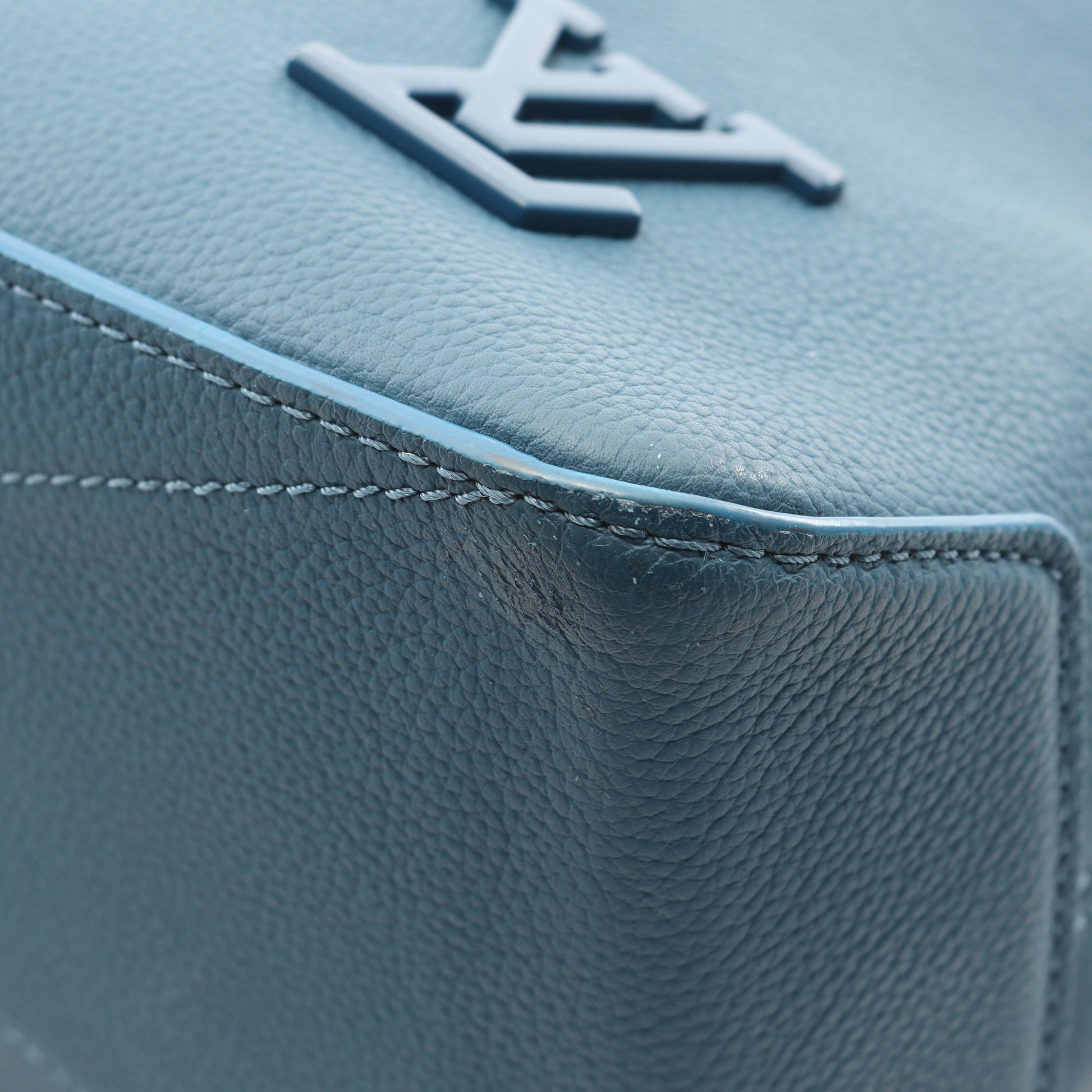 ファストライン LVアエログラム ショルダーバッグ トートバッグ レザー ブルー ルイヴィトン バッグ LOUIS VUITTON