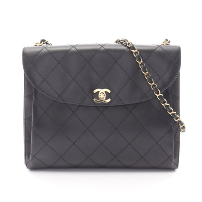 マトラッセ チェーンショルダーバッグ ラムスキン ブラック ゴールド金具 シャネル バッグ CHANEL