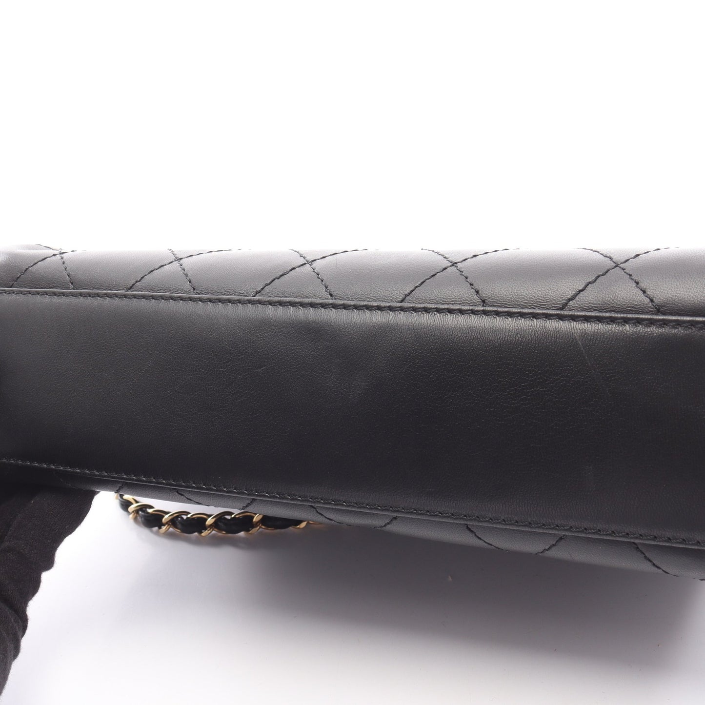 マトラッセ チェーンショルダーバッグ ラムスキン ブラック ゴールド金具 シャネル バッグ CHANEL
