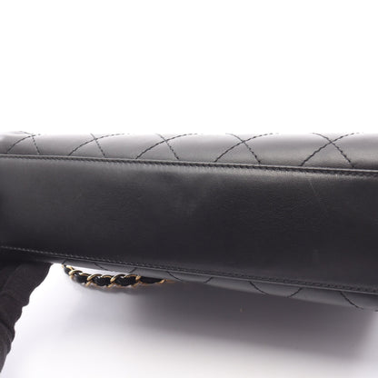 マトラッセ チェーンショルダーバッグ ラムスキン ブラック ゴールド金具 シャネル バッグ CHANEL