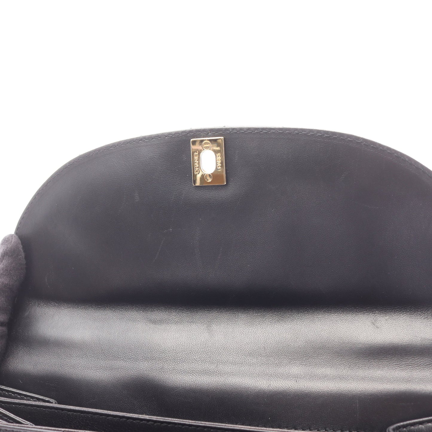 マトラッセ チェーンショルダーバッグ ラムスキン ブラック ゴールド金具 シャネル バッグ CHANEL
