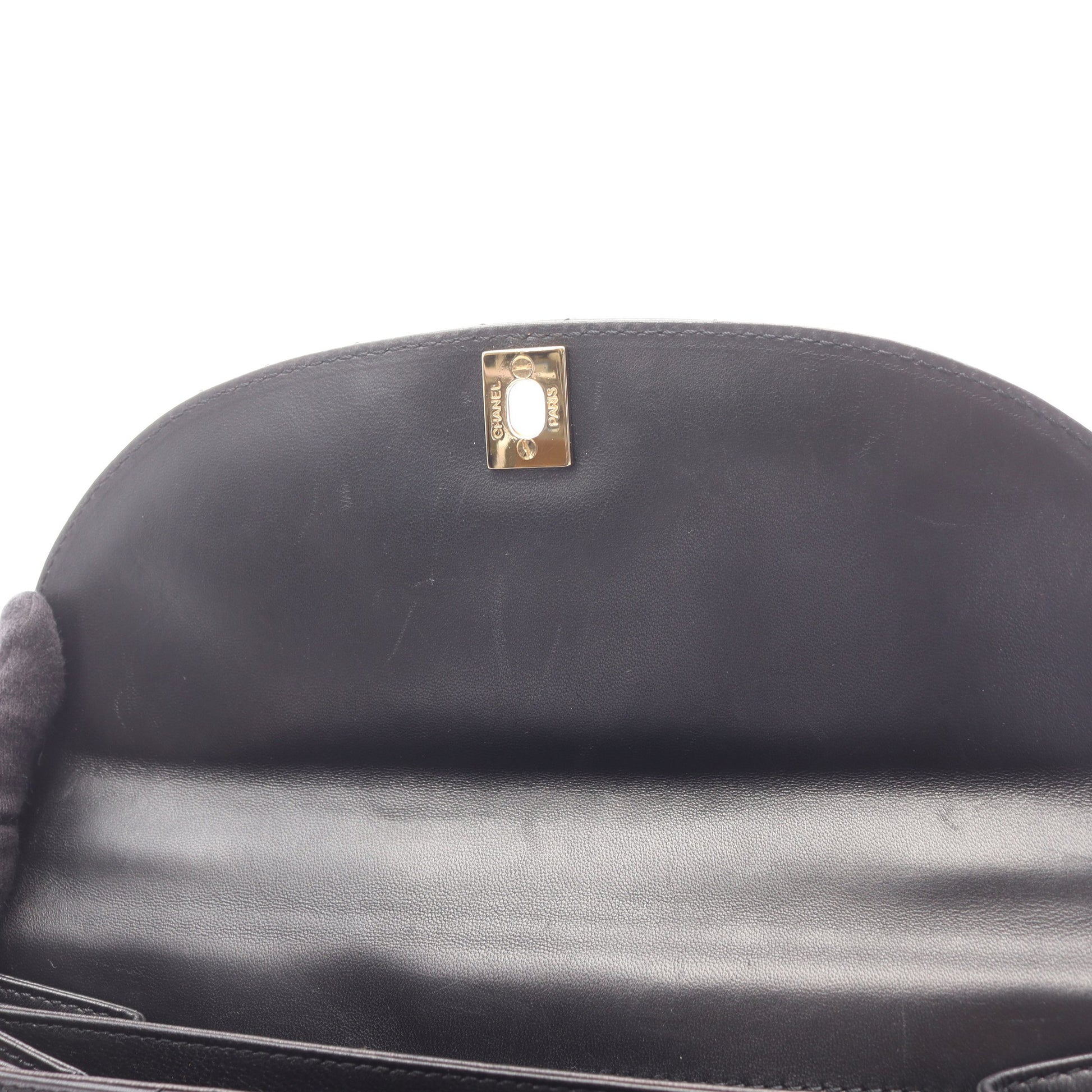 マトラッセ チェーンショルダーバッグ ラムスキン ブラック ゴールド金具 シャネル バッグ CHANEL