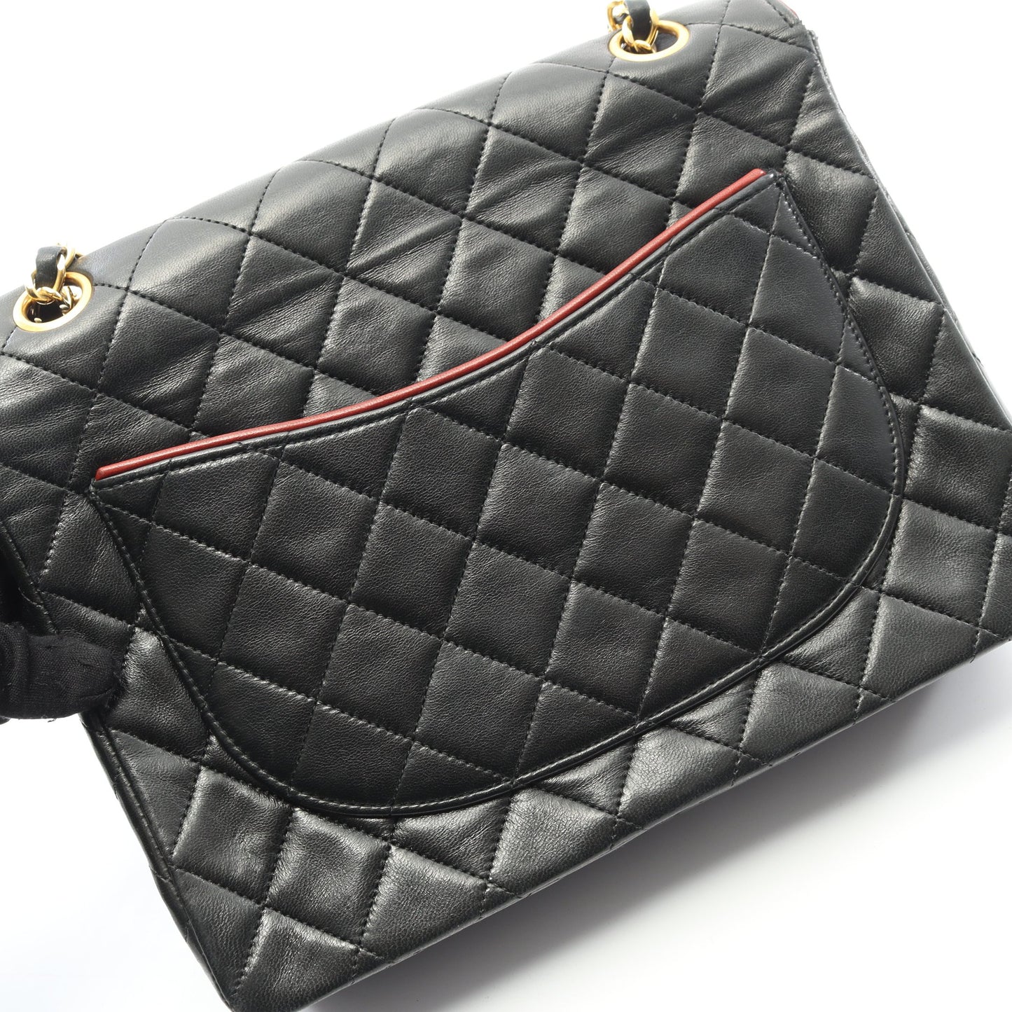 マトラッセ チェーンショルダーバッグ ラムスキン ブラック ゴールド金具 ヴィンテージ シャネル バッグ CHANEL