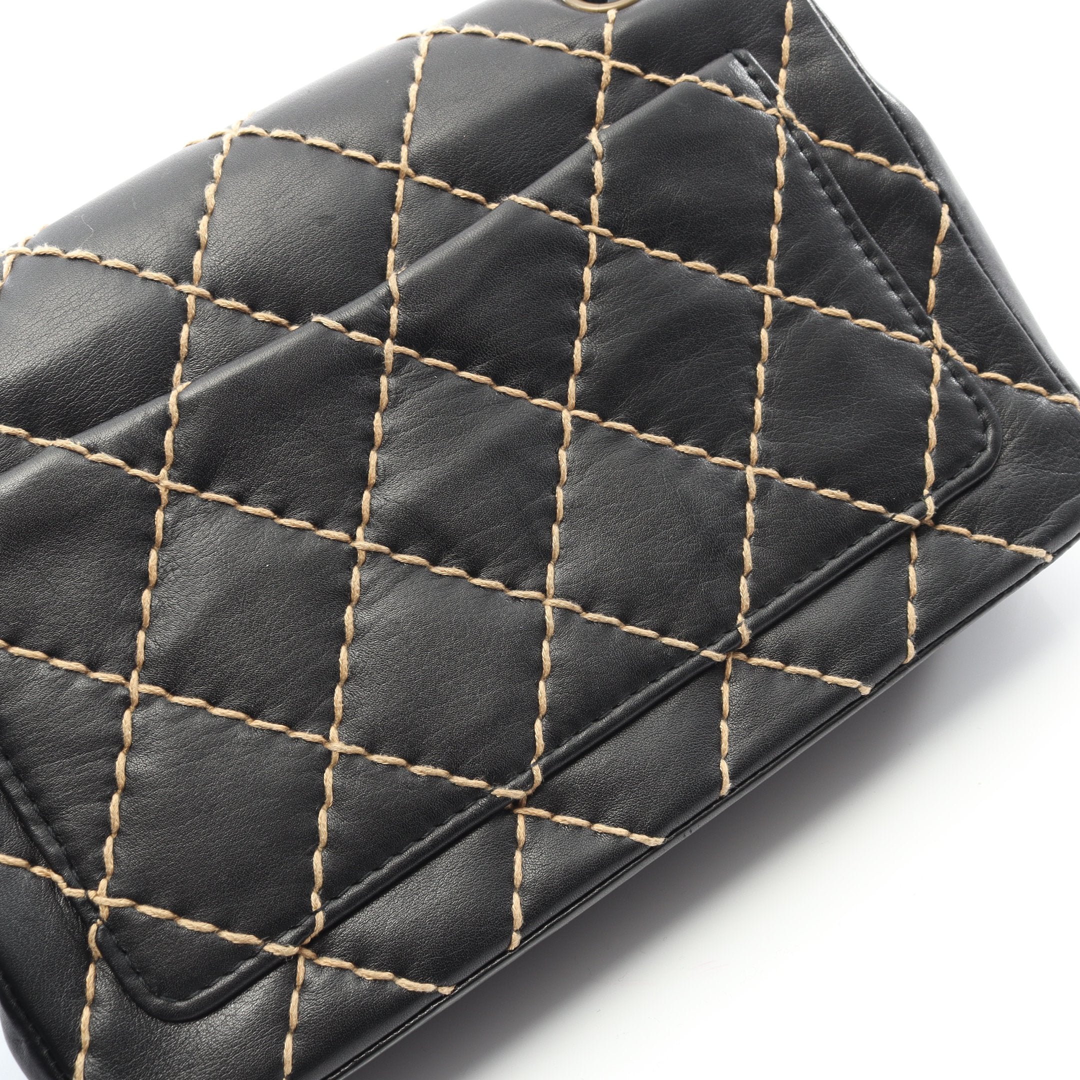 シャネル 正規品 ワイルドステッチ ショルダーバッグ ブラック CHANEL（シャネル） ワイルドステッチ マトラッセ ココマーク W