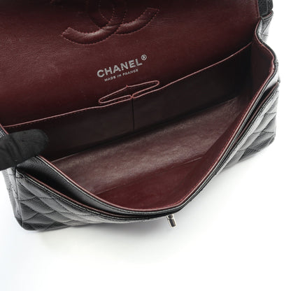 マトラッセ Wフラップ Wチェーンショルダーバッグ キャビアスキン ブラック シルバー金具 シャネル バッグ CHANEL