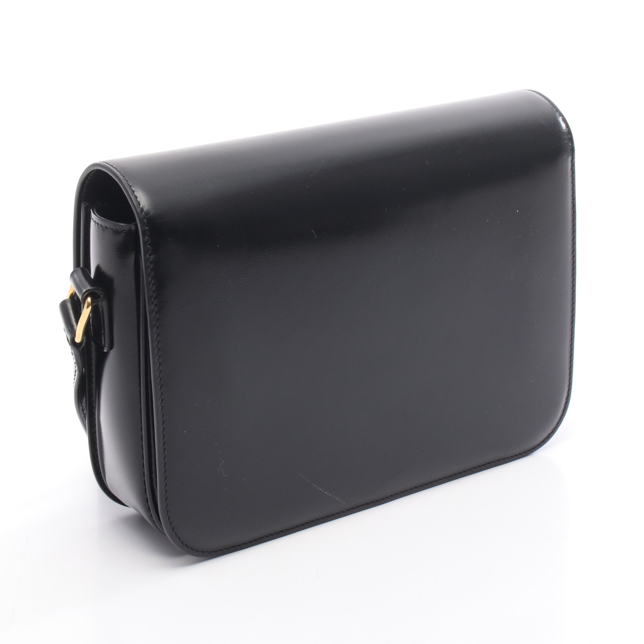 【ほぼ未使用】セリーヌ トリオンフ クラシック ミディアム バッグ クラシック トリオンフ ミディアム ショルダーバッグ レザー ブラック