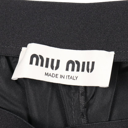 テクニカルシルク ショーツ イージーパンツ シルク ブラック ミュウミュウ ボトムス miu miu