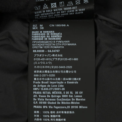ロゴパッチ ダウンジャケット ナイロン ブラック レッド 切替 フード付き プラダスポーツ リネアロッサ アウター PRADA SPORT LINEA ROSSA