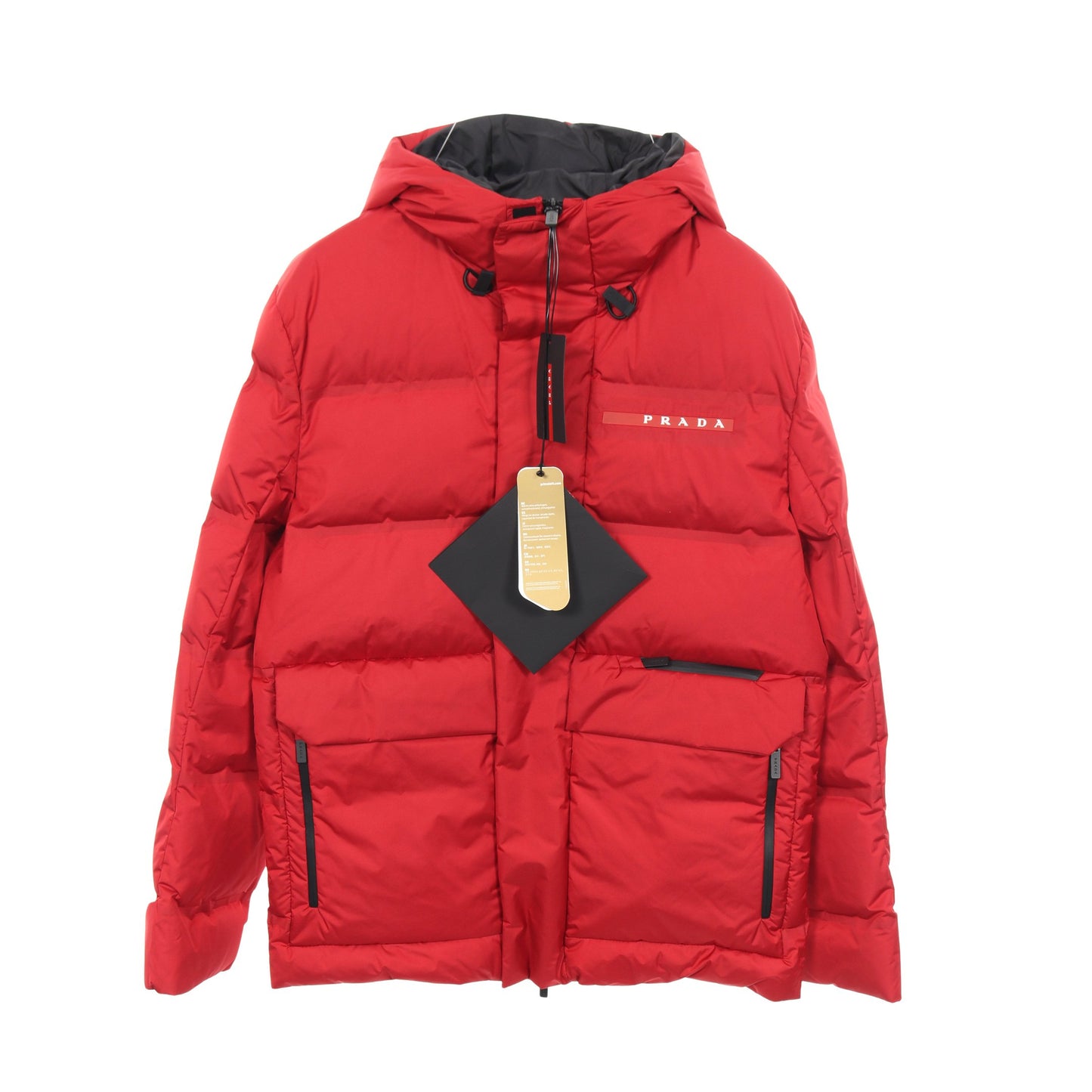 エクストリームテックスライト フーデッド ダウンジャケット レッド プラダスポーツ リネアロッサ アウター PRADA SPORT LINEA ROSSA