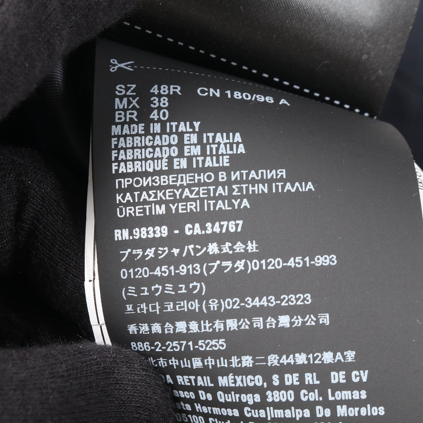 シングルブレスト テーラードジャケット グレンチェック ウール モヘヤ シルク ネイビー プラダ アウター PRADA