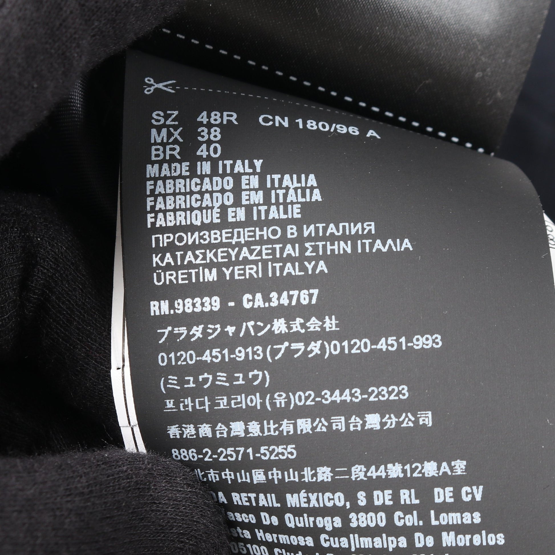 シングルブレスト テーラードジャケット グレンチェック ウール モヘヤ シルク ネイビー プラダ アウター PRADA