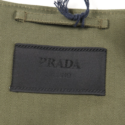 トライアングルロゴ ジレ ベスト コットン カーキグリーン プラダ アウター PRADA