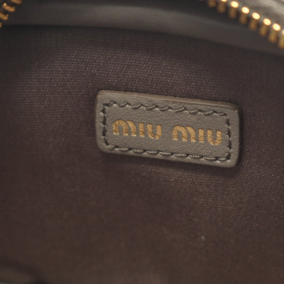 マイクロバッグ バッグチャーム レザー グレー ミュウミュウ 財布・小物 miu miu