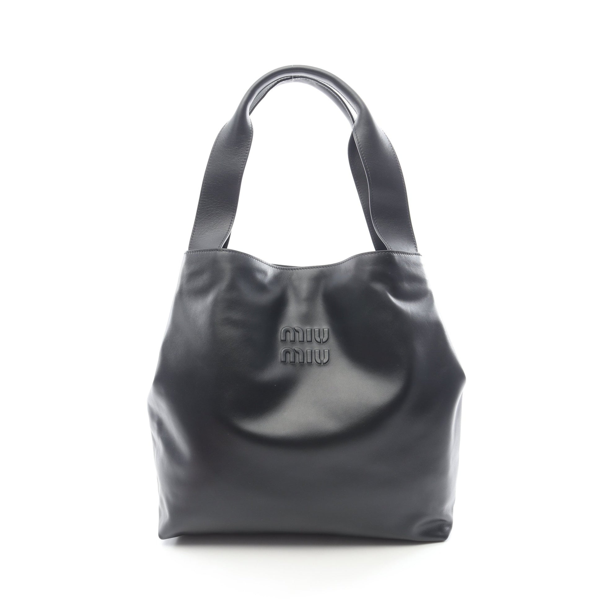 ホーボー ショルダーバッグ トートバッグ レザー ブラック ミュウミュウ バッグ miu miu