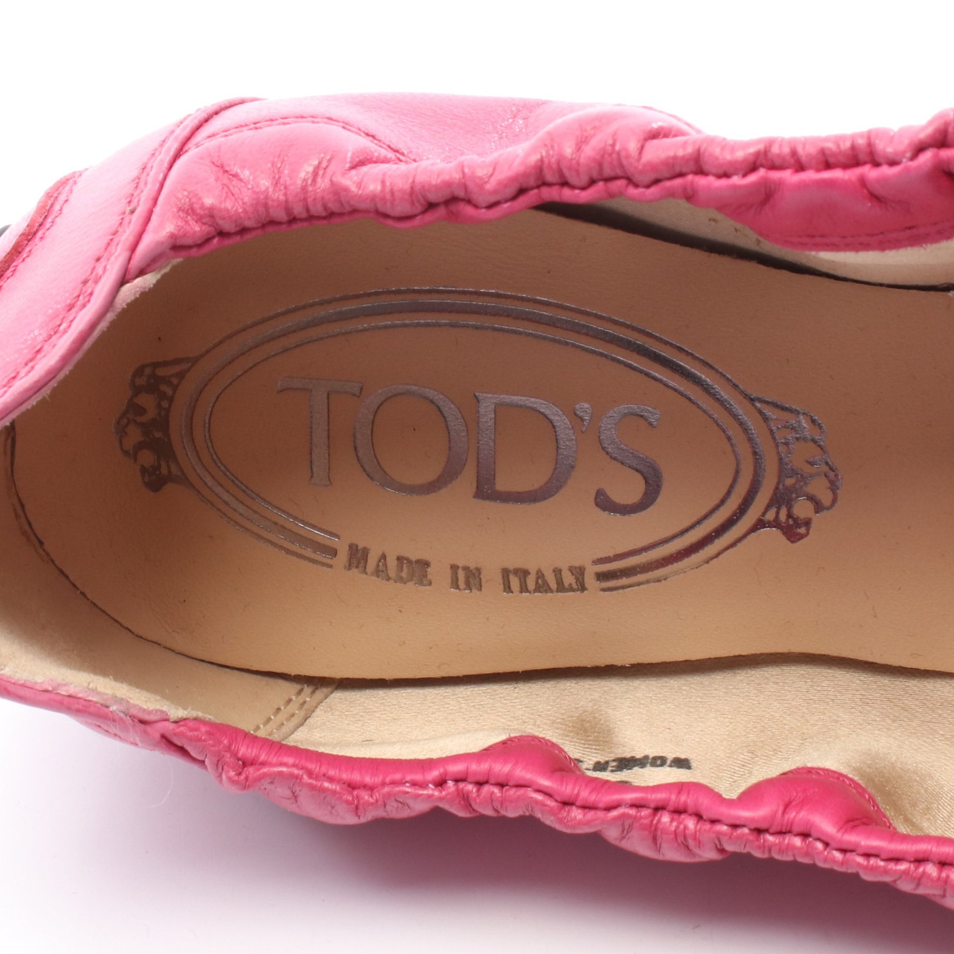 トップ バレエシューズ リボン レザー ピンク トッズ シューズ TOD'S