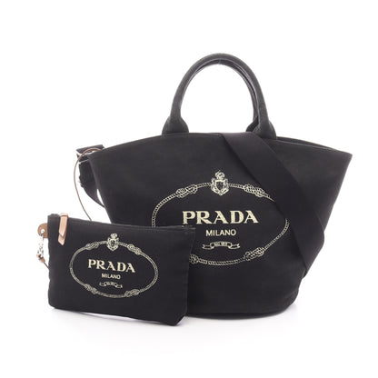 CANAPA カナパ ハンドバッグ キャンバス ブラック 2WAY プラダ バッグ PRADA