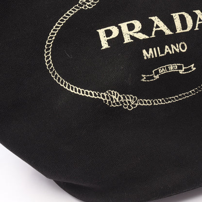 CANAPA カナパ ハンドバッグ キャンバス ブラック 2WAY プラダ バッグ PRADA