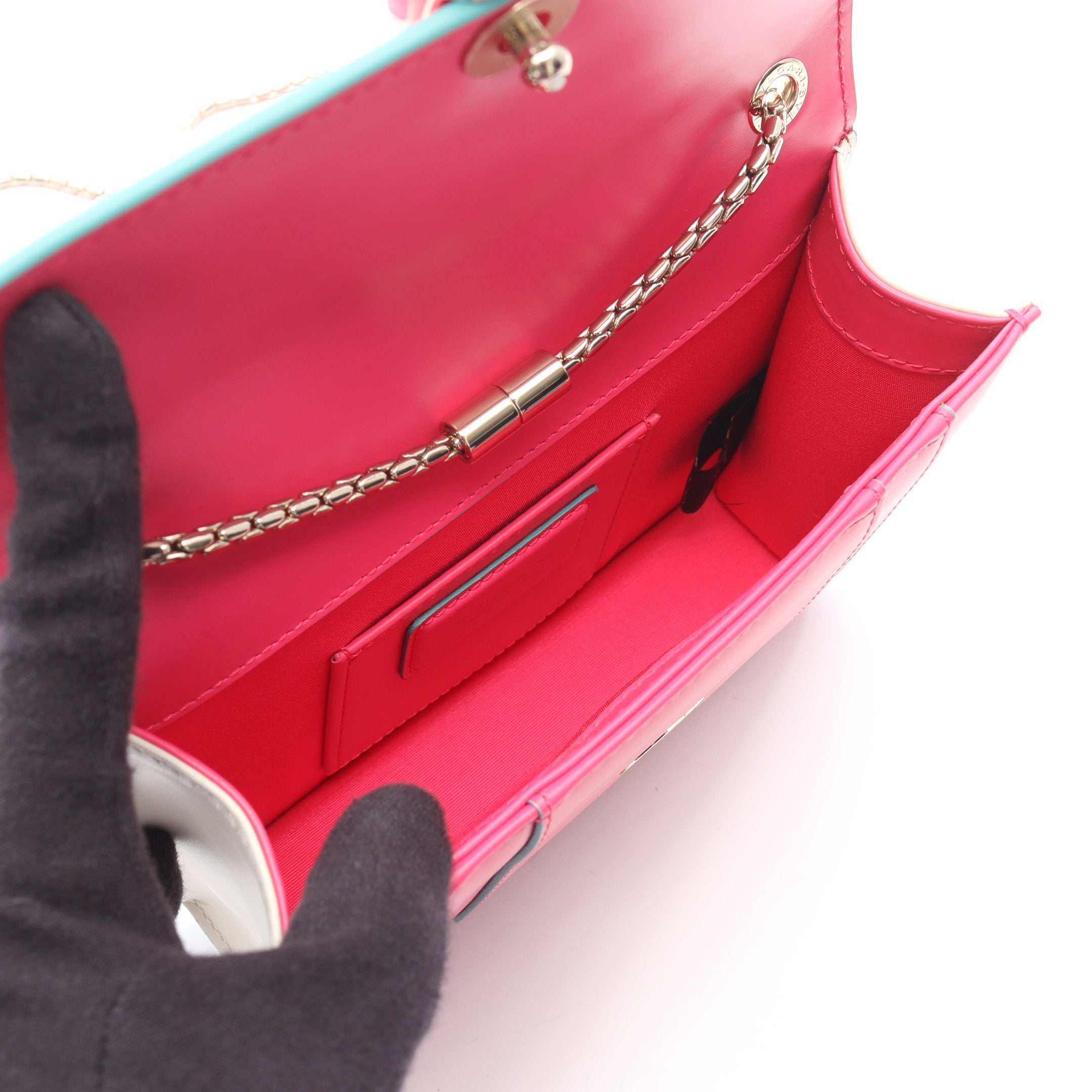 セルペンティ フォーエバー チェーンショルダーバッグ レザー ピンク