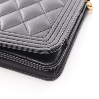 ボーイシャネル マトラッセ チェーンウォレット ラムスキン ブラック ゴールド金具 シャネル バッグ CHANEL