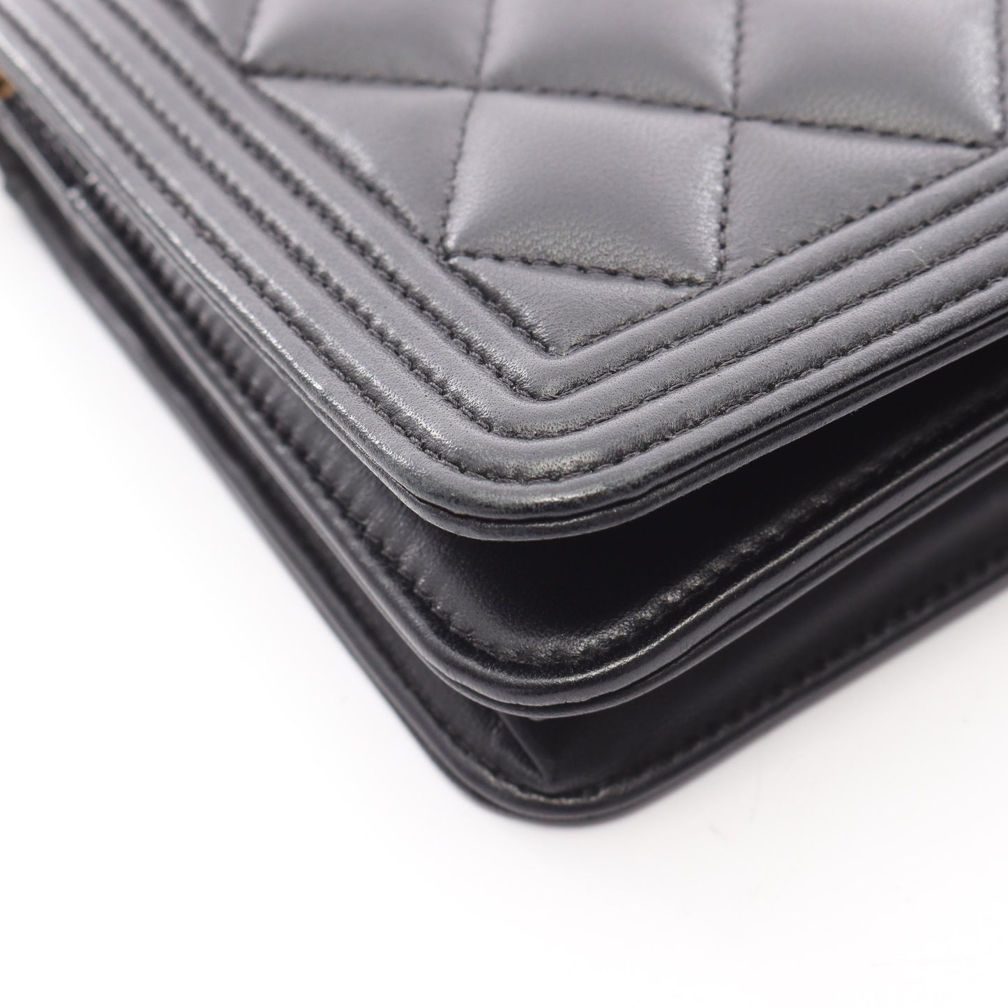 ボーイシャネル マトラッセ チェーンウォレット ラムスキン ブラック ゴールド金具 シャネル バッグ CHANEL