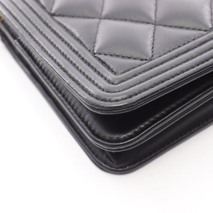 ボーイシャネル マトラッセ チェーンウォレット ラムスキン ブラック ゴールド金具 シャネル バッグ CHANEL