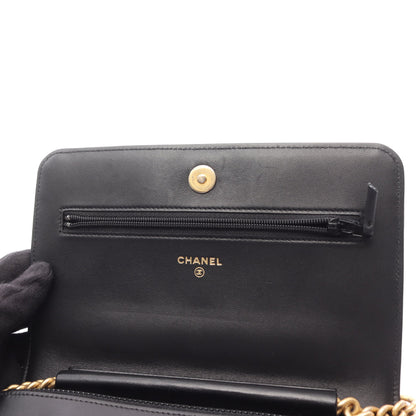 ボーイシャネル マトラッセ チェーンウォレット ラムスキン ブラック ゴールド金具 シャネル バッグ CHANEL