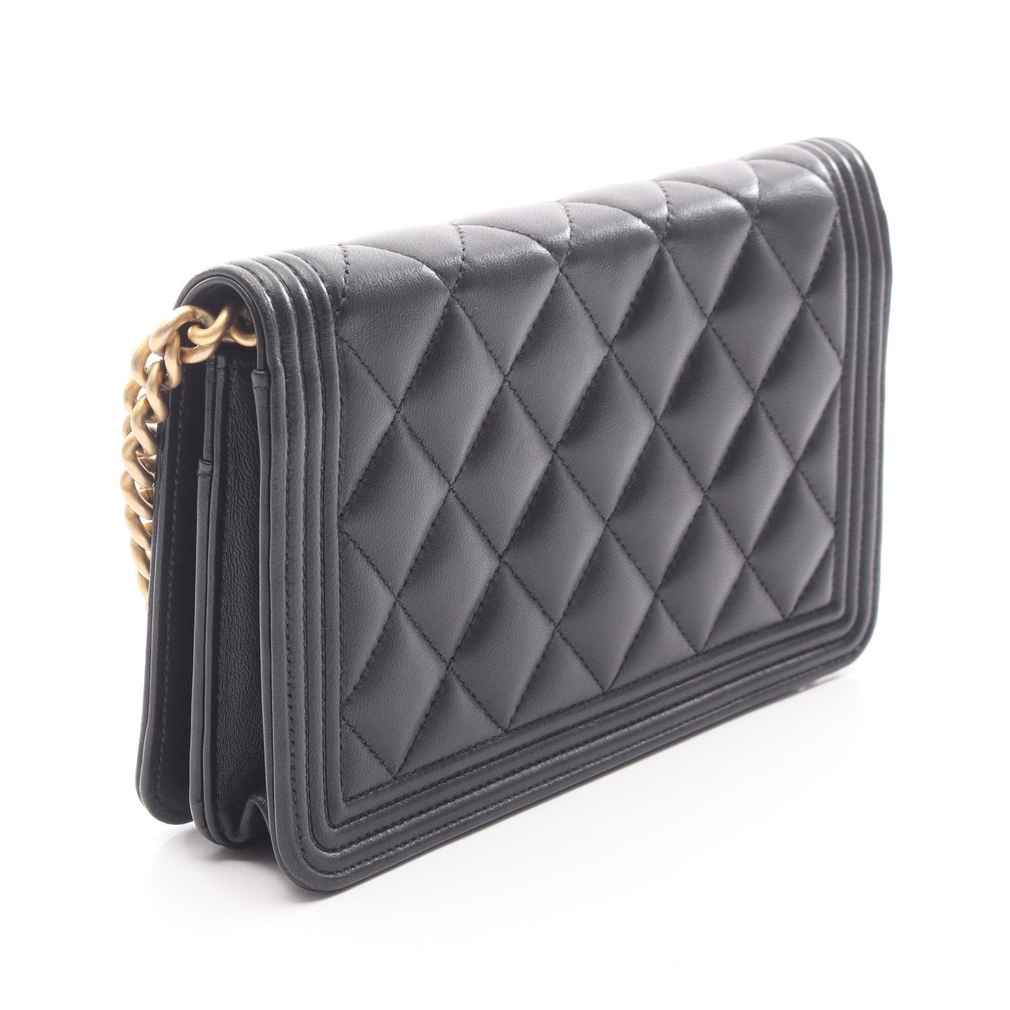 ボーイシャネル マトラッセ チェーンウォレット ラムスキン ブラック ゴールド金具 シャネル バッグ CHANEL